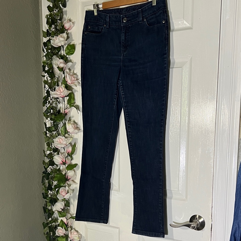 👖L.L. Bean Dark Blue Slim Straight Leg Women's Jeans
